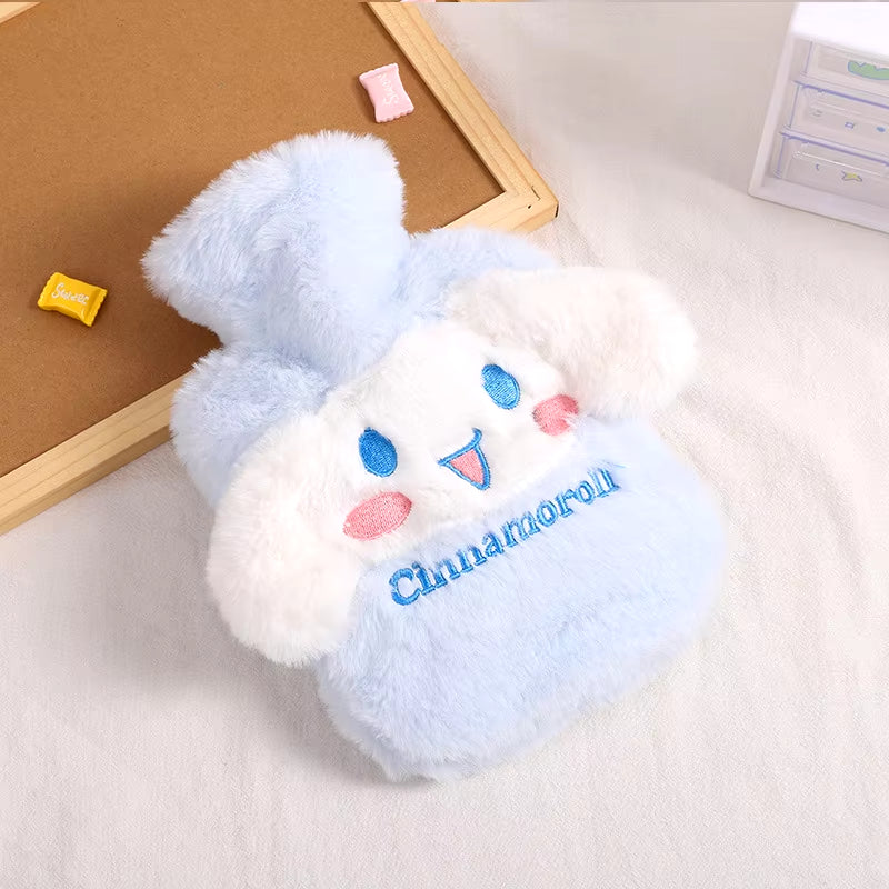 Sanrio Melody Kuromi Hello Kitty Cinnamoroll Filled Hot Water Bottle Large Capacity Cute Plush Hot-Water Bottle Christmas Toys