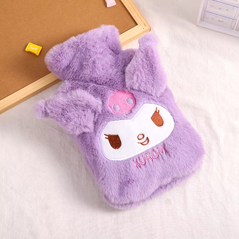 Sanrio Melody Kuromi Hello Kitty Cinnamoroll Filled Hot Water Bottle Large Capacity Cute Plush Hot-Water Bottle Christmas Toys