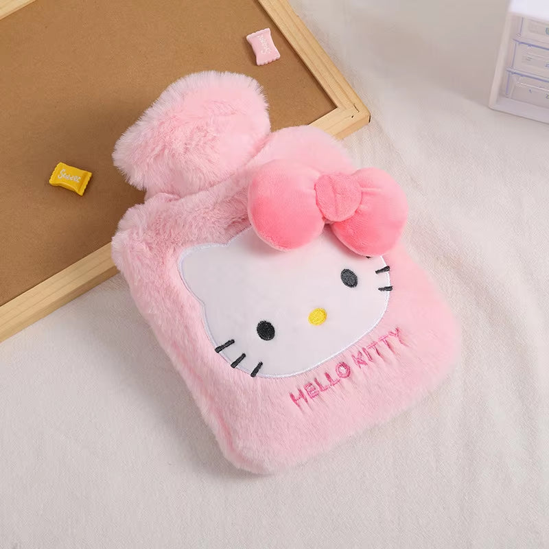 Sanrio Melody Kuromi Hello Kitty Cinnamoroll Filled Hot Water Bottle Large Capacity Cute Plush Hot-Water Bottle Christmas Toys