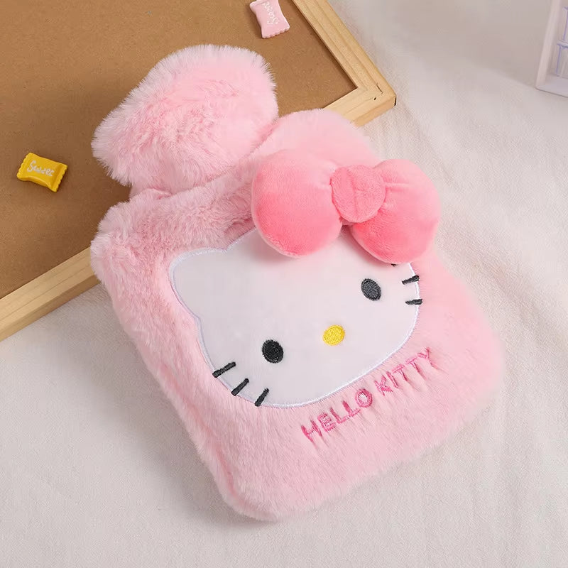 Sanrio Melody Kuromi Hello Kitty Cinnamoroll Filled Hot Water Bottle Large Capacity Cute Plush Hot-Water Bottle Christmas Toys