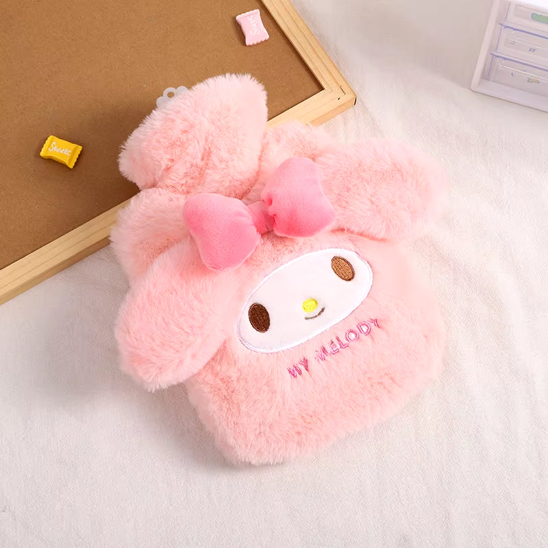 Sanrio Melody Kuromi Hello Kitty Cinnamoroll Filled Hot Water Bottle Large Capacity Cute Plush Hot-Water Bottle Christmas Toys