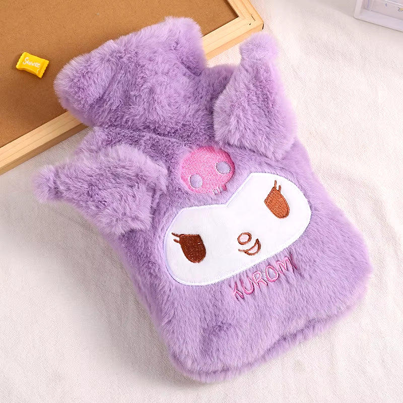 Sanrio Melody Kuromi Hello Kitty Cinnamoroll Filled Hot Water Bottle Large Capacity Cute Plush Hot-Water Bottle Christmas Toys